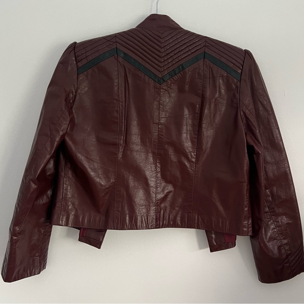 Maroon Genuine Leather Jacket - image 3